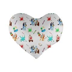 Bluey, Bluey merch, Bluey pattern, Bluey Bluey, bingo, Bluey design, bluey dog Standard 16  Premium Flano Heart Shape Cushions from ArtsNow.com Front