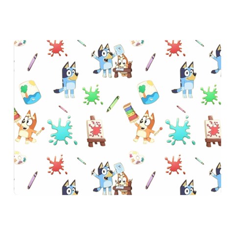 Bluey, Bluey merch, Bluey pattern, Bluey Bluey, bingo, Bluey design, bluey dog 35  x 27  Two Sides Premium Plush Fleece Blanket (Mini) from ArtsNow.com 35 x27  Blanket Front