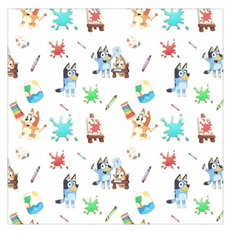 Bluey, Bluey merch, Bluey pattern, Bluey Bluey, bingo, Bluey design, bluey dog 36  x 36  Square Satin Scarf from ArtsNow.com Front