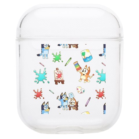 Bluey, Bluey merch, Bluey pattern, Bluey Bluey, bingo, Bluey design, bluey dog Soft TPU AirPods 1/2 Case from ArtsNow.com Front