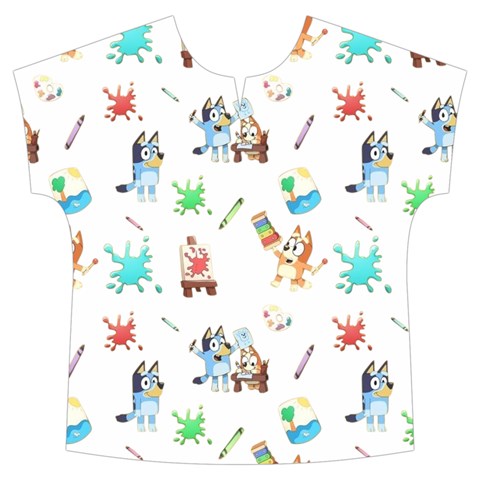 Bluey, Bluey merch, Bluey pattern, Bluey Bluey, bingo, Bluey design, bluey dog Short Sleeve Long Pants Satin Pajamas Set from ArtsNow.com Front
