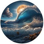 Ocean Sea Waves Wooden Bottle Opener (Round)
