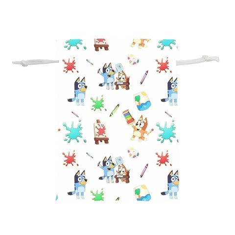 Bluey, Bluey merch, Bluey pattern, Bluey Bluey, bingo, Bluey design, bluey dog Lightweight Drawstring Pouch (S) from ArtsNow.com Front