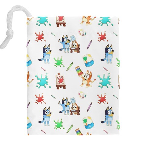 Bluey, Bluey merch, Bluey pattern, Bluey Bluey, bingo, Bluey design, bluey dog Drawstring Pouch (4XL) from ArtsNow.com Back