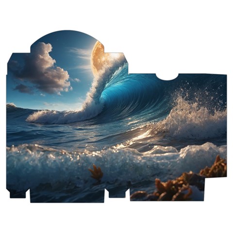 Ocean Sea Waves Playing Cards Single Design (Rectangle) with Custom Box from ArtsNow.com Poker Box