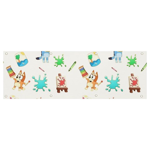 Bluey, Bluey merch, Bluey pattern, Bluey Bluey, bingo, Bluey design, bluey dog Banner and Sign 9  x 3  from ArtsNow.com Front