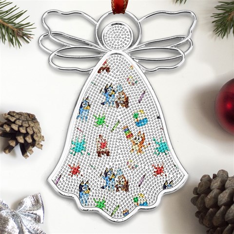 Bluey, Bluey merch, Bluey pattern, Bluey Bluey, bingo, Bluey design, bluey dog Metal Loving Angel Silver  from ArtsNow.com Front