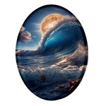 Ocean Sea Waves Oval Glass Fridge Magnet (4 pack)