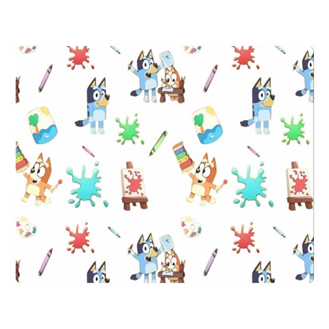 Bluey, Bluey merch, Bluey pattern, Bluey Bluey, bingo, Bluey design, bluey dog 80  x 56  Premium Plush Fleece Blanket (Large) from ArtsNow.com 80 x60  Blanket Front