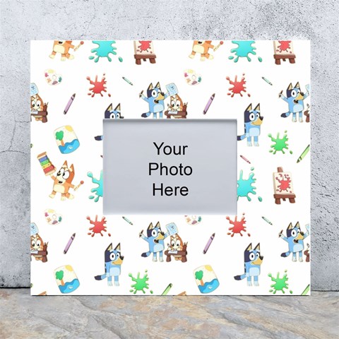 Bluey, Bluey merch, Bluey pattern, Bluey Bluey, bingo, Bluey design, bluey dog White Wall Photo Frame 5  x 7  from ArtsNow.com Front