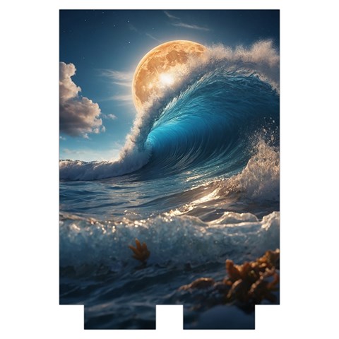 Ocean Sea Waves Automatic Folding Umbrella with Case (Large) from ArtsNow.com Case