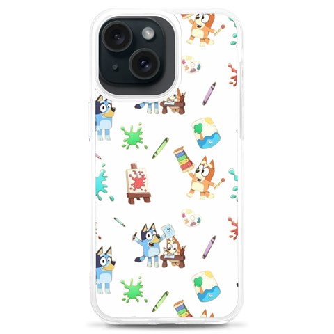 Bluey, Bluey merch, Bluey pattern, Bluey Bluey, bingo, Bluey design, bluey dog iPhone 15 Plus TPU UV Print Case from ArtsNow.com Front