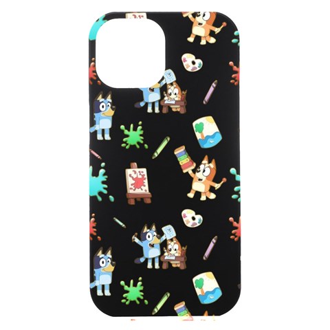 Bluey, Bluey merch, Bluey pattern, Bluey Bluey, bingo, Bluey design, bluey dog iPhone 15 Plus Black UV Print PC Hardshell Case from ArtsNow.com Front