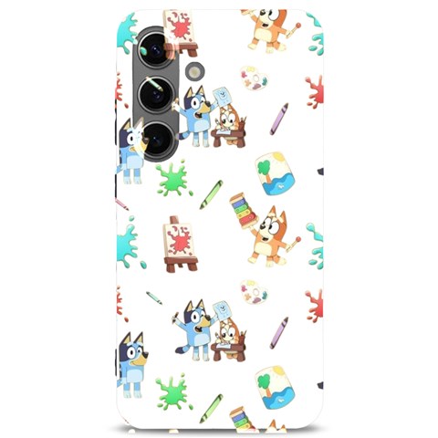 Bluey, Bluey merch, Bluey pattern, Bluey Bluey, bingo, Bluey design, bluey dog Samsung Galaxy S24 6.2 Inch Black TPU UV Case from ArtsNow.com Front
