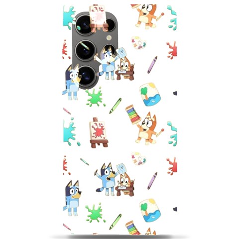 Bluey, Bluey merch, Bluey pattern, Bluey Bluey, bingo, Bluey design, bluey dog Samsung Galaxy S24 Ultra 6.9 Inch Black TPU UV Case from ArtsNow.com Front