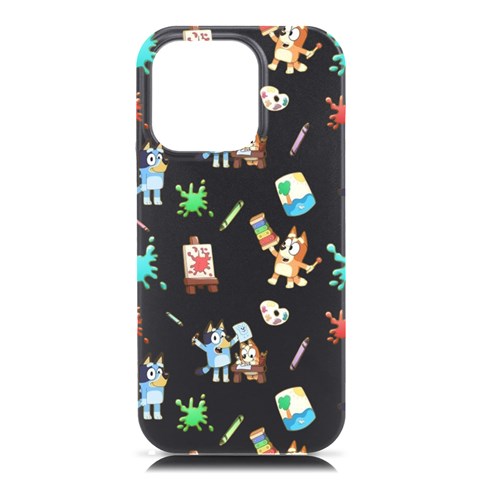 Bluey, Bluey merch, Bluey pattern, Bluey Bluey, bingo, Bluey design, bluey dog iPhone 16 Pro Max Black UV Print PC Hardshell Case from ArtsNow.com Front