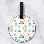 Bluey, Bluey merch, Bluey pattern, Bluey Bluey, bingo, Bluey design, bluey dog Nappa Leather Luggage Tag Round Bluey, Bluey merch, Bluey pattern, Bluey Bluey, bingo, Bluey design, bluey dog Nappa Leather Luggage Tag Round