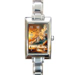 Nature Storm Painting Rectangle Italian Charm Watch