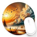 Nature Storm Painting Round Mousepad