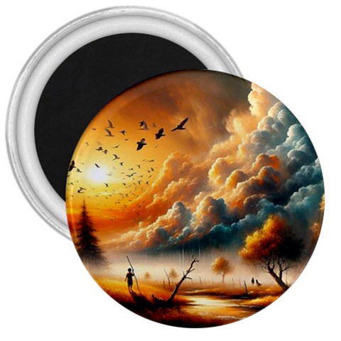 Nature Storm Painting 3  Magnets from ArtsNow.com Front