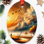 Nature Storm Painting Ornament (Oval)