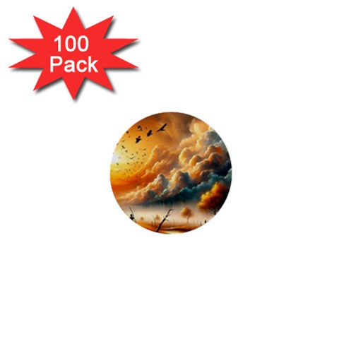 Nature Storm Painting 1  Mini Buttons (100 pack)  from ArtsNow.com Front