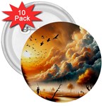 Nature Storm Painting 3  Buttons (10 pack) 
