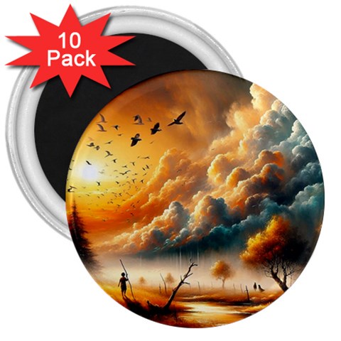 Nature Storm Painting 3  Magnets (10 pack)  from ArtsNow.com Front