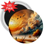 Nature Storm Painting 3  Magnets (100 pack)
