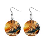 Nature Storm Painting Mini Button Earrings