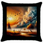 Nature Storm Painting Throw Pillow Case (Black)