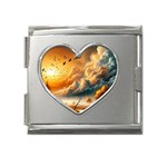 Nature Storm Painting Mega Link Heart Italian Charm (18mm)