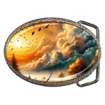 Nature Storm Painting Belt Buckles