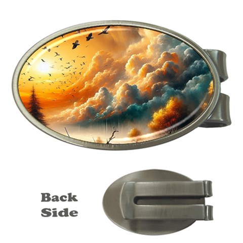 Nature Storm Painting Money Clips (Oval)  from ArtsNow.com Front