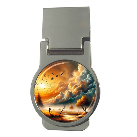 Nature Storm Painting Money Clips (Round)  from ArtsNow.com Front