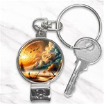 Nature Storm Painting Nail Clippers Key Chain