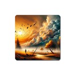 Nature Storm Painting Square Magnet