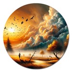 Nature Storm Painting Magnet 5  (Round)