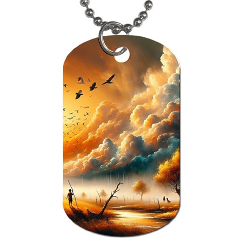 Nature Storm Painting Dog Tag (One Side) from ArtsNow.com Front