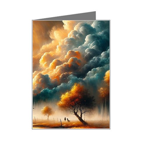 Nature Storm Painting Mini Greeting Card from ArtsNow.com Left