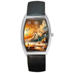 Nature Storm Painting Barrel Style Metal Watch