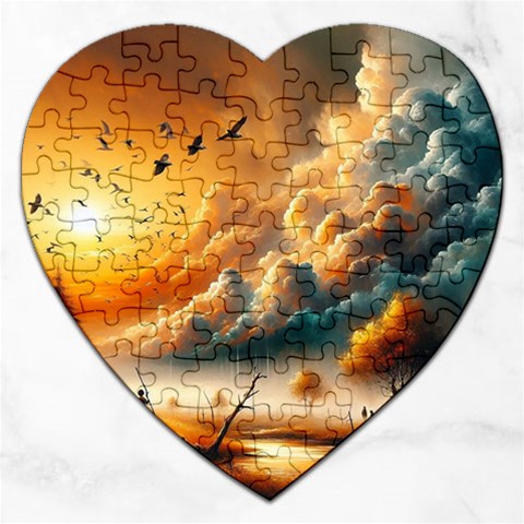 Nature Storm Painting Jigsaw Puzzle (Heart) from ArtsNow.com Front