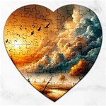 Nature Storm Painting Jigsaw Puzzle (Heart)