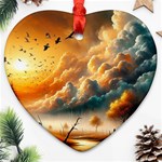 Nature Storm Painting Heart Ornament (Two Sides)