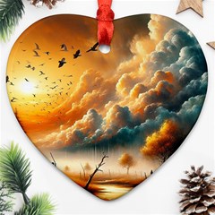 Nature Storm Painting Heart Ornament (Two Sides) from ArtsNow.com Back