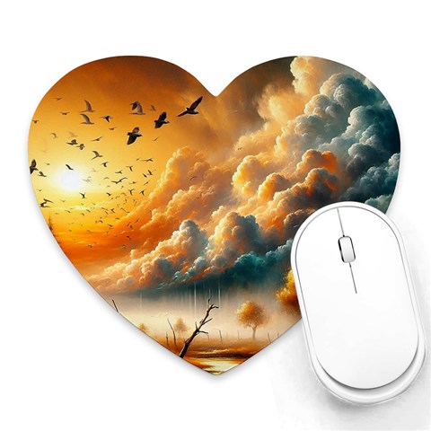 Nature Storm Painting Heart Mousepad from ArtsNow.com Front