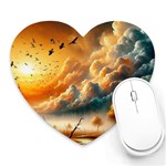 Nature Storm Painting Heart Mousepad