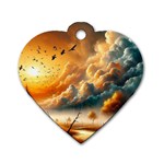 Nature Storm Painting Dog Tag Heart (Two Sides)
