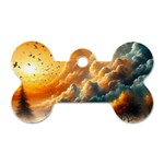 Nature Storm Painting Dog Tag Bone (Two Sides)