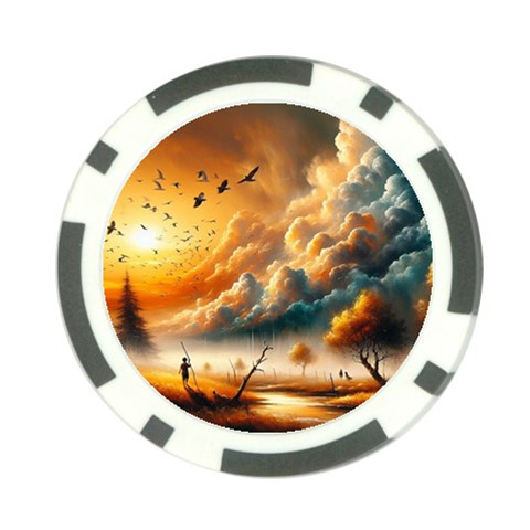 Nature Storm Painting Poker Chip Card Guard (10 pack) from ArtsNow.com Front